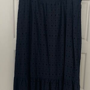 Time and Tru Navy Eyelet Maxi Skirt